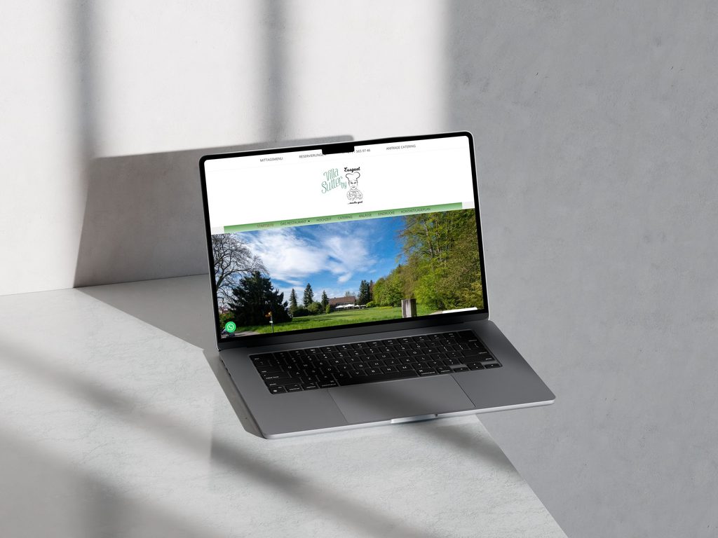 Webdesign Essguet Villa Sutter Restaurant auf MacBook