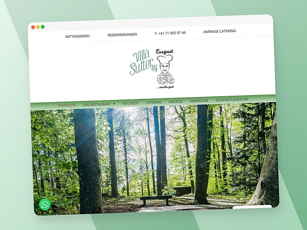 Villa Sutter by Essguet Webseite – Webdesign-Referenz von Delusion