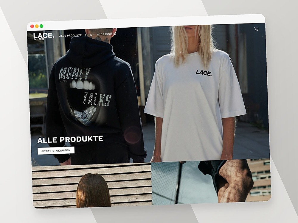 Lace Clothing Webseite – Webdesign-Referenz von Delusion