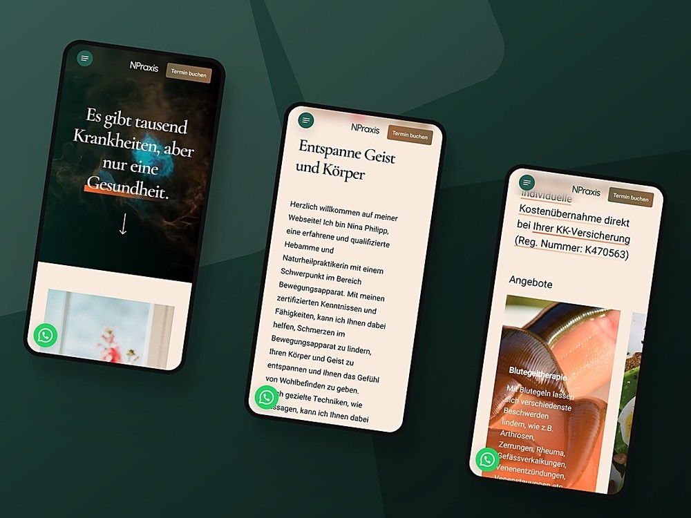 NPraxis Webseite auf mehreren Geräten – Webdesign-Referenz von Delusion